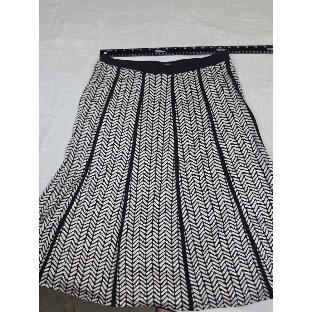NYCC New York Clothing Co Tan Black Geometric A-Line Skirt Medium WPL-11128